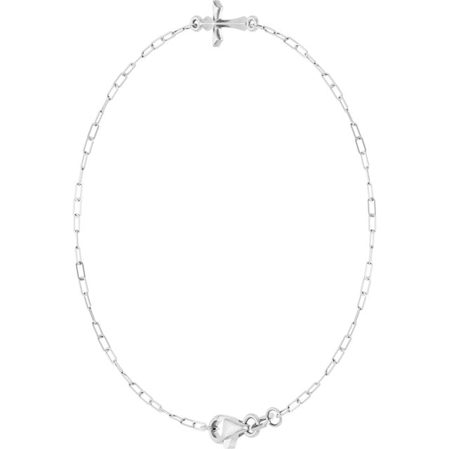 Sideways Cross 7" Bracelet