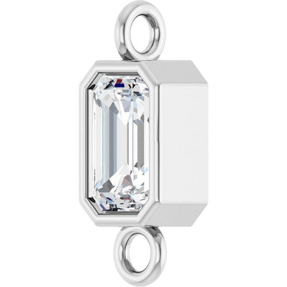3/8 CT Lab-Grown Diamond Bezel-Set Link, 4.2 mm x 10.6 mm