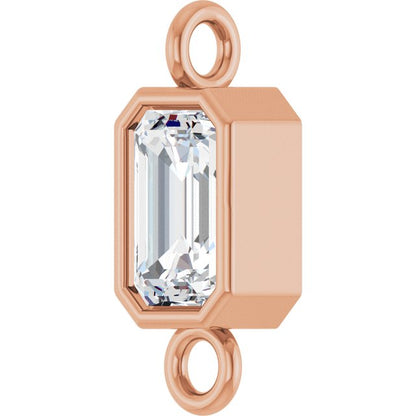 3/8 CT Lab-Grown Diamond Bezel-Set Link, 4.2 mm x 10.6 mm