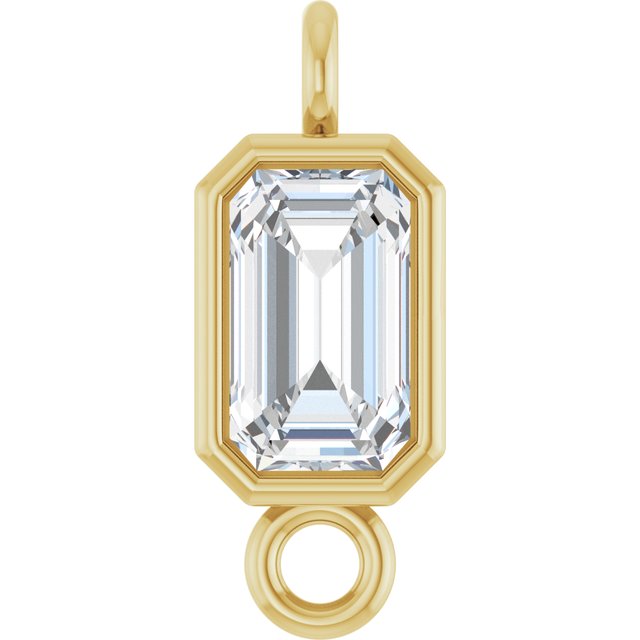3/8 CT Natural Diamond Bezel-Set Link, 4.2 mm x 10.6 mm, Emerald