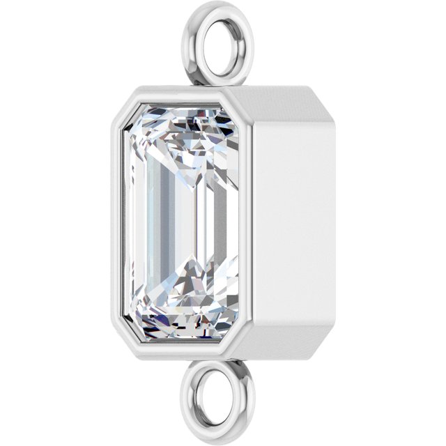 5/8 CT Natural Diamond Bezel-Set Link, 5.2 mm x 11.6 mm