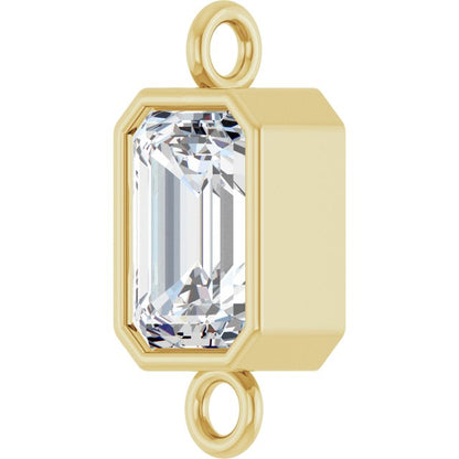 5/8 CT Natural Diamond Bezel-Set Link, 5.2 mm x 11.6 mm
