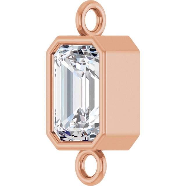 5/8 CT Natural Diamond Bezel-Set Link, 5.2 mm x 11.6 mm