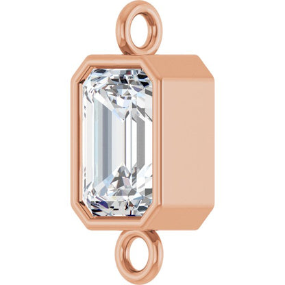 5/8 CT Natural Diamond Bezel-Set Link, 5.2 mm x 11.6 mm