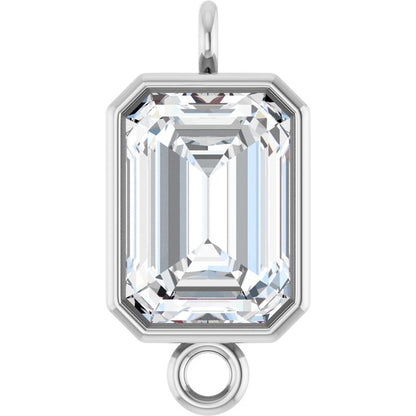 1 CT Lab-Grown Diamond Bezel-Set Link, 6.2 mm x 12.7 mm