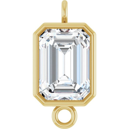 1 CT Lab-Grown Diamond Bezel-Set Link, 6.2 mm x 12.7 mm