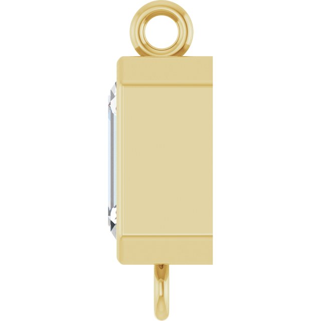 1 CT Lab-Grown Diamond Bezel-Set Link, 6.2 mm x 12.7 mm