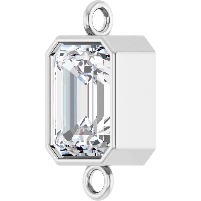 1 CT Lab-Grown Diamond Bezel-Set Link, 6.2 mm x 12.7 mm