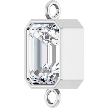 1 CT Lab-Grown Diamond Bezel-Set Link, 6.2 mm x 12.7 mm