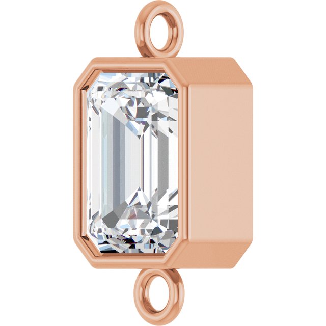 1 CT Lab-Grown Diamond Bezel-Set Link, 6.2 mm x 12.7 mm