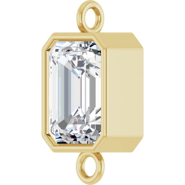1 CT Lab-Grown Diamond Bezel-Set Link, 6.2 mm x 12.7 mm