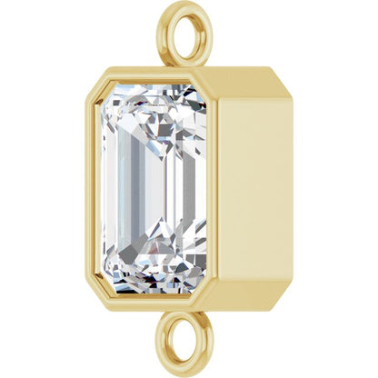 1 CT Lab-Grown Diamond Bezel-Set Link, 6.2 mm x 12.7 mm
