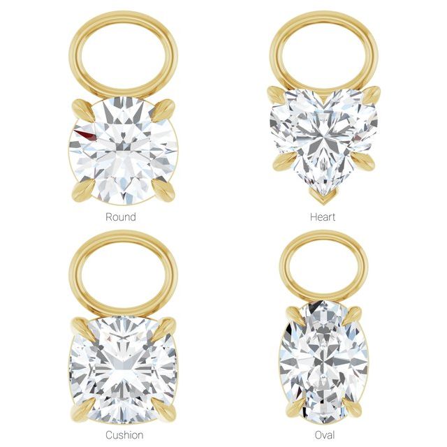 1/2 CT Natural Diamond Hoop Dangle, 5.1 mm x 9 mm