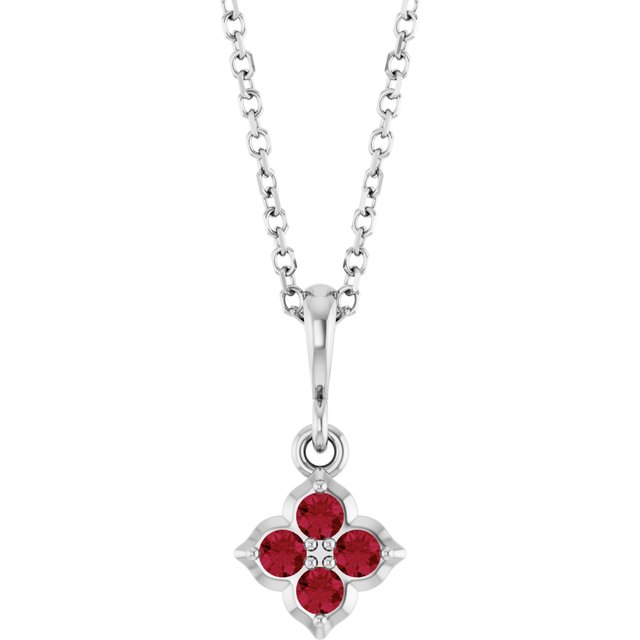 Lab-Grown Ruby 16-18" Necklace