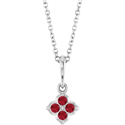 Lab-Grown Ruby 16-18" Necklace