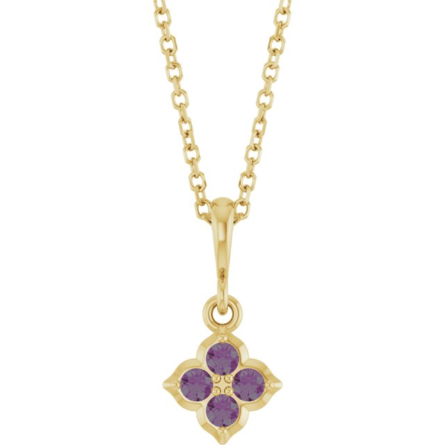 Lab-Grown Alexandrite 16-18" Necklace