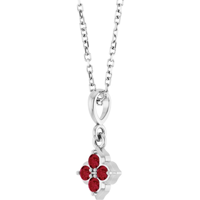 Lab-Grown Ruby 16-18" Necklace