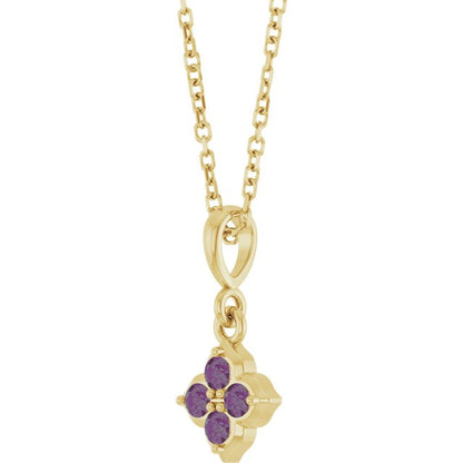 Lab-Grown Alexandrite 16-18" Necklace