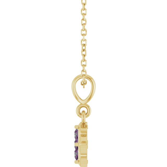 Lab-Grown Alexandrite 16-18" Necklace