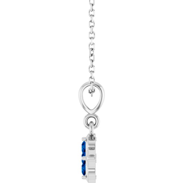 Lab-Grown Blue Sapphire 16-18" Necklace