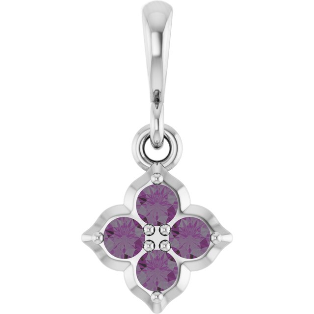 14K White Gold Lab-Grown Alexandrite Pendant