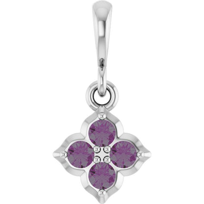 14K White Gold Lab-Grown Alexandrite Pendant