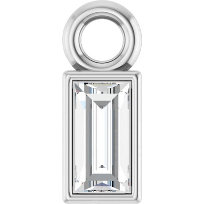 1/10 CT Lab-Grown Diamond Dangle, 2.9 mm x 7.5 mm