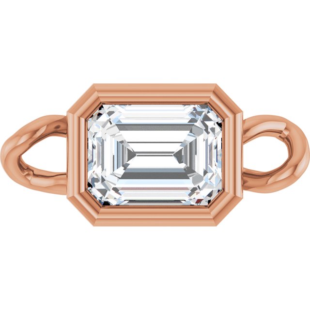 1/4 CT Natural Diamond Bezel-Set Link, 4.25 mm x 9.25 mm