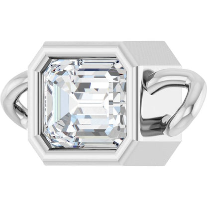 1/4 CT Lab-Grown Diamond Bezel-Set Link, 4.25 mm x 9.25 mm