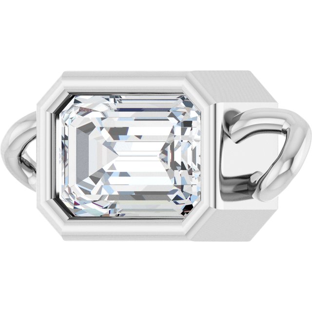 3/8 CT Natural Diamond Bezel-Set Link, 4.25 mm x 10.2 mm