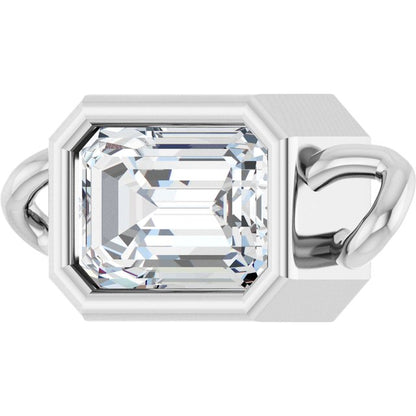 3/8 CT Natural Diamond Bezel-Set Link, 4.25 mm x 10.2 mm