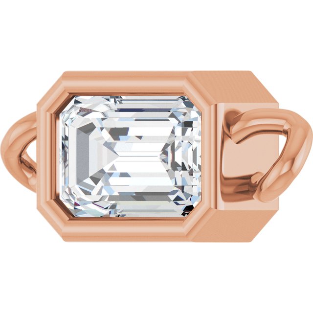 3/8 CT Natural Diamond Bezel-Set Link, 4.25 mm x 10.2 mm