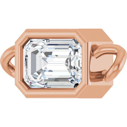3/8 CT Natural Diamond Bezel-Set Link, 4.25 mm x 10.2 mm