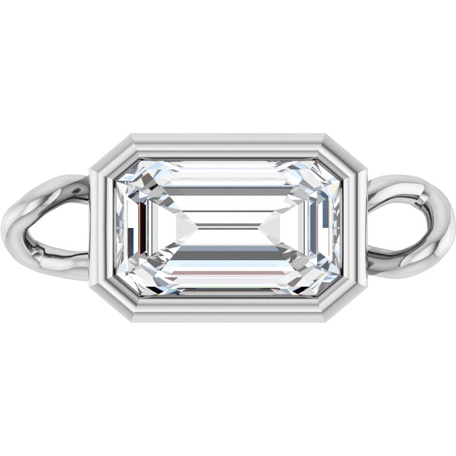 3/8 CT Natural Diamond Bezel-Set Link, 4.25 mm x 10.2 mm