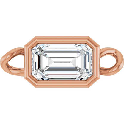 3/8 CT Natural Diamond Bezel-Set Link, 4.25 mm x 10.2 mm