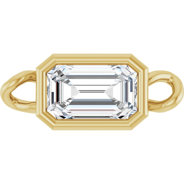 3/8 CT Natural Diamond Bezel-Set Link, 4.25 mm x 10.2 mm