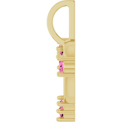 14K Yellow Gold Natural Pink Sapphire Heart Pendant