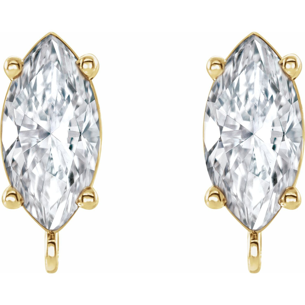 14K Yellow Gold 1/4 CT Lab-Grown Diamond Earring Top