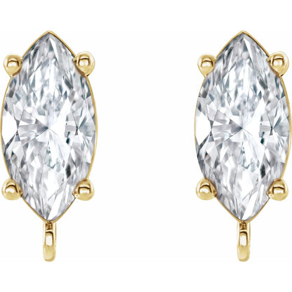 14K Yellow Gold 1/4 CT Lab-Grown Diamond Earring Top