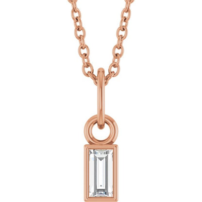 1/10 CT Natural Diamond Bezel-Set 16-18" Necklace