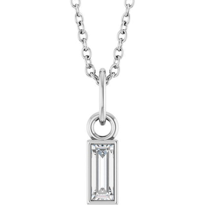 1/6 CT Natural Diamond Bezel-Set 16-18" Necklace