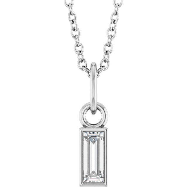 1/6 CT Lab-Grown Diamond Bezel-Set 16-18" Necklace