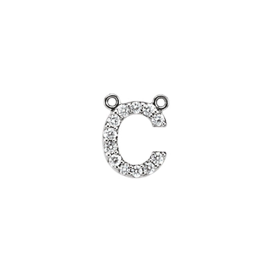 1/8 CTW Natural Diamond Block Initial Necklace Center