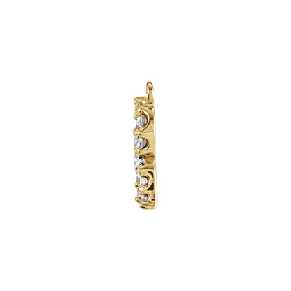 14K Yellow Gold 1/8 CTW Lab-Grown Diamond Initial R Necklace Center