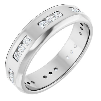 5/8 CTW Natural Diamond Band, 6 mm, Accented