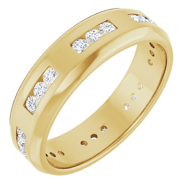 5/8 CTW Lab-Grown Diamond Band, 6 mm, Accented