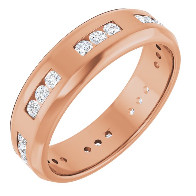 5/8 CTW Lab-Grown Diamond Band, 6 mm, Accented