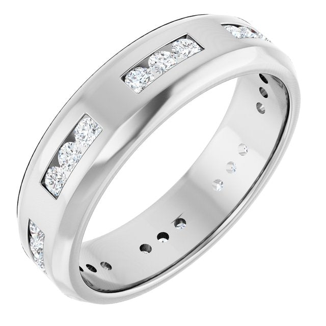 5/8 CTW Lab-Grown Diamond Band, 6 mm, Accented