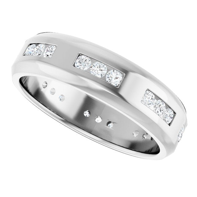 5/8 CTW Lab-Grown Diamond Band, 6 mm, Accented