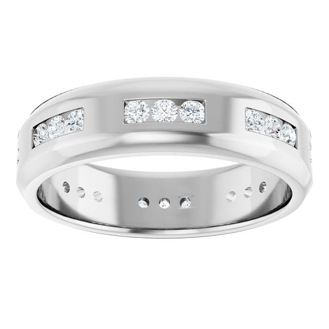 5/8 CTW Lab-Grown Diamond Band, 6 mm, Accented